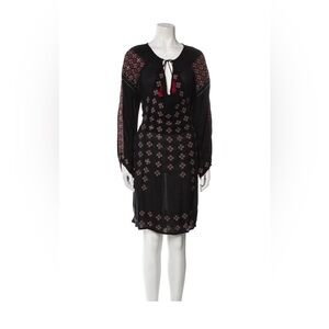 Love Sam Black and Pink Bishop Sleeve Sheath Dress